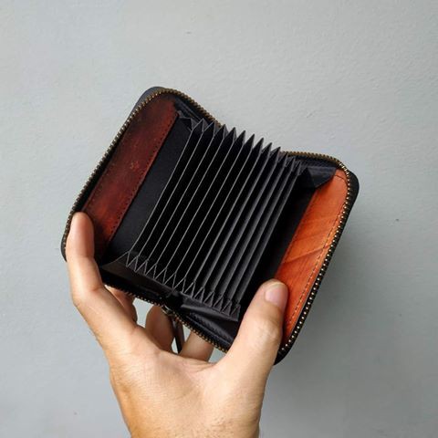 Ví đựng thẻ ATM nhiều ngăn da bò thật 100%, Retro - Rockcow T14