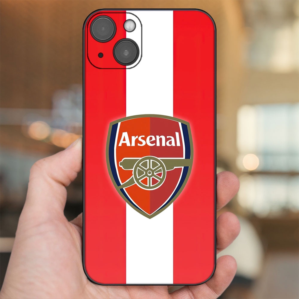 Ốp lưng iPhone 14 Plus dẻo đen cạnh vuông in hình Arsenal FC
