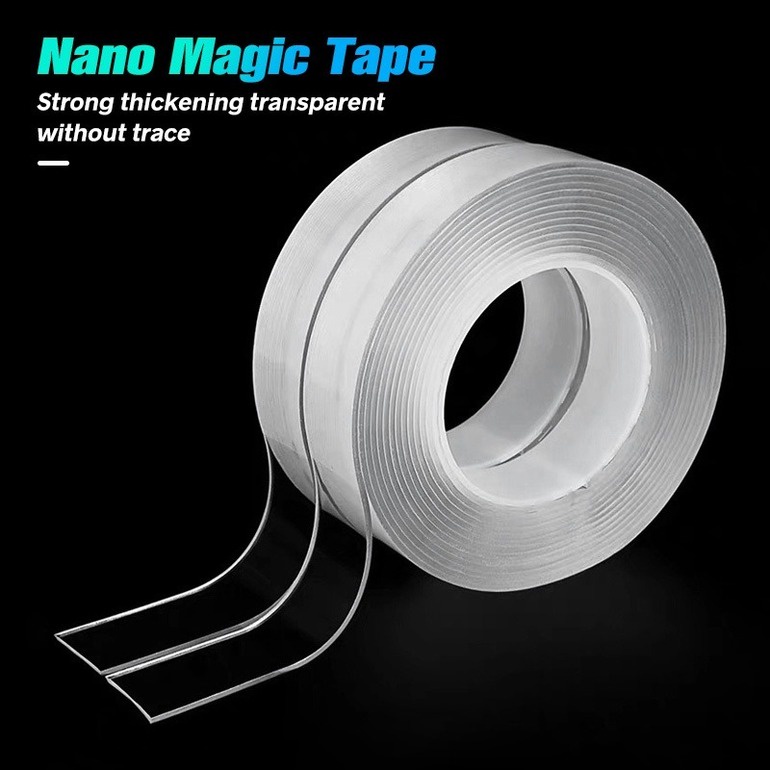 Băng Keo Hai Mặt Nano Trong Suốt Chống Nước Có Thể Tái Sử Dụng Cho Nhà Bếp Nhà Tắm