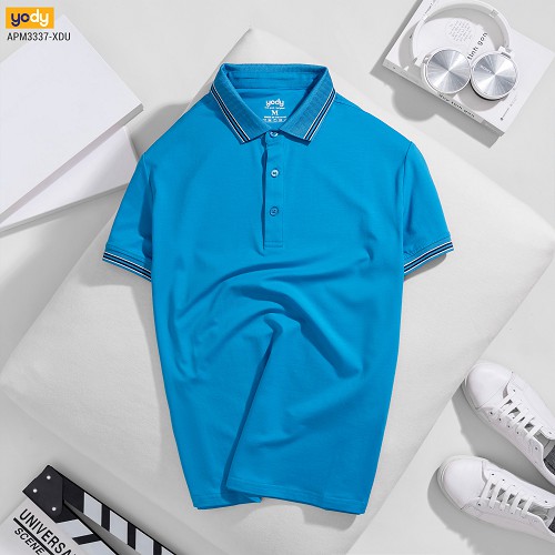 [Mã FASHIONMALLT4 giảm tới 30K đơn 150K] Áo thun polo Yody cổ bẻ phối viền sang trọng APM3337