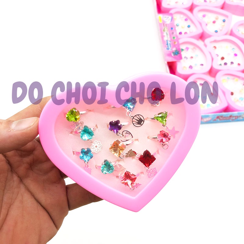 Hộp đồ chơi 12 chiếc nhẫn bằng kim loại cho bé HỘP NHỎ