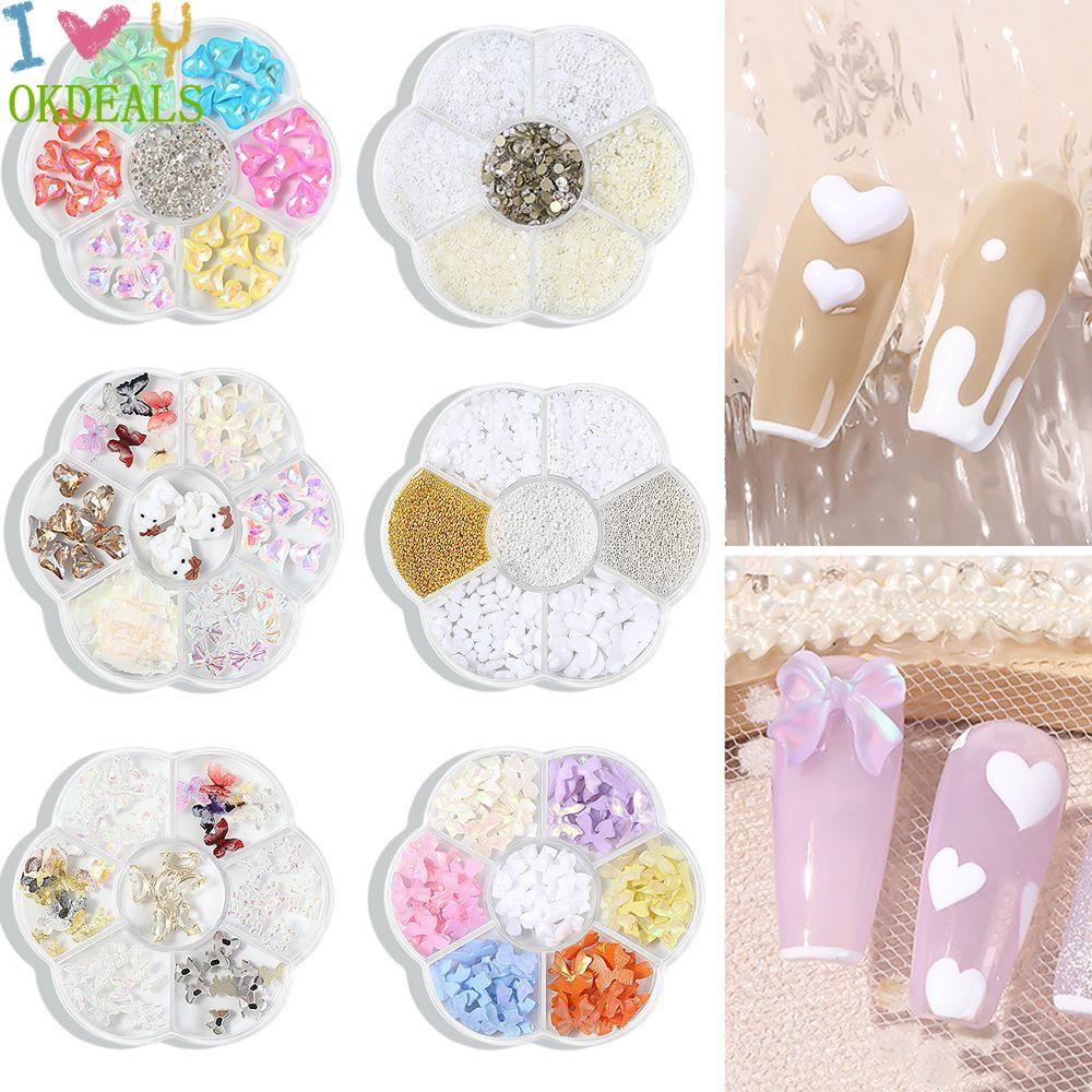 [Hàng mới về] Hộp kim sa đính trang trí móng tay nghệ thuật 3D lấp lánh hợp kim hỗn hợp sang trọng nhiều mẫu tùy chọn