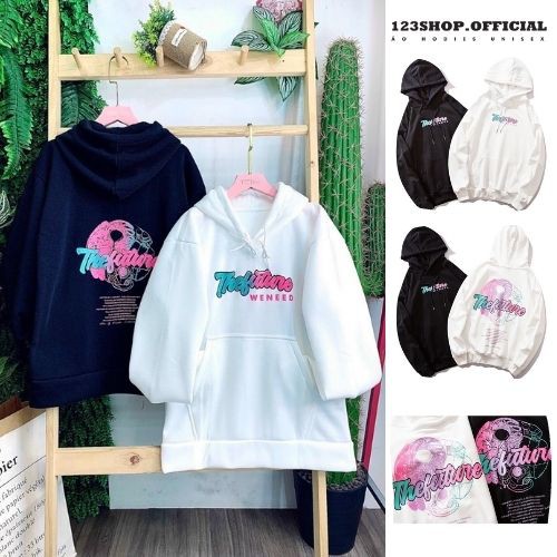 Áo Hoodie in The Future 123SHOP Unisex, dành cho Nam Nữ cho Cặp Đôi Có 2 Màu Chất Nỉ  Form rộng Ulzzang