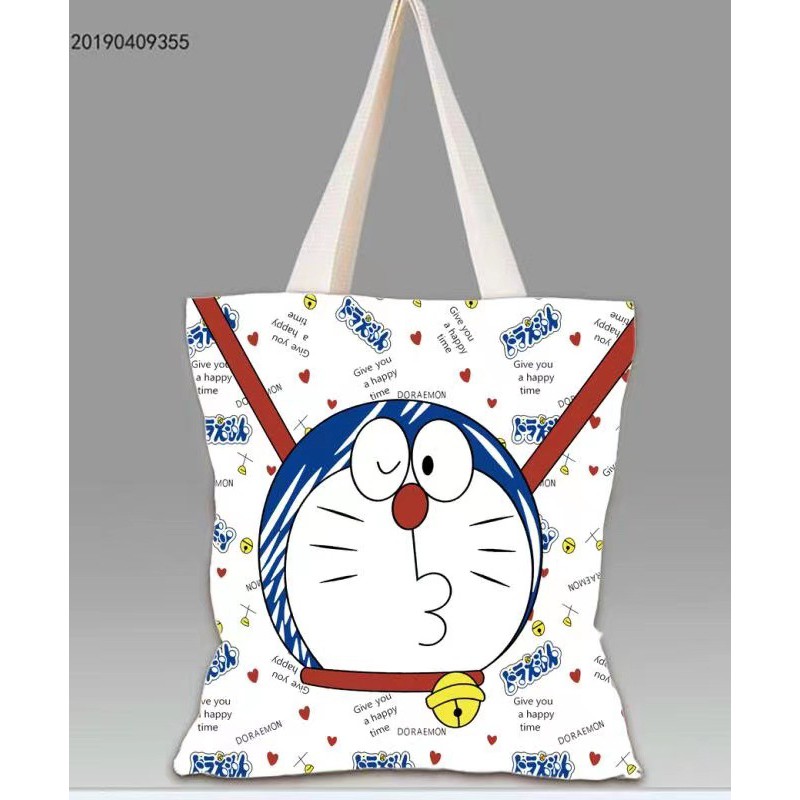 Túi Vải Doraemon Hoạt Hình, Túi Đeo Vai Đơn Nhật Bản, Túi Đựng Đồ Dung Tích Lớn Có Thể Gập Lại