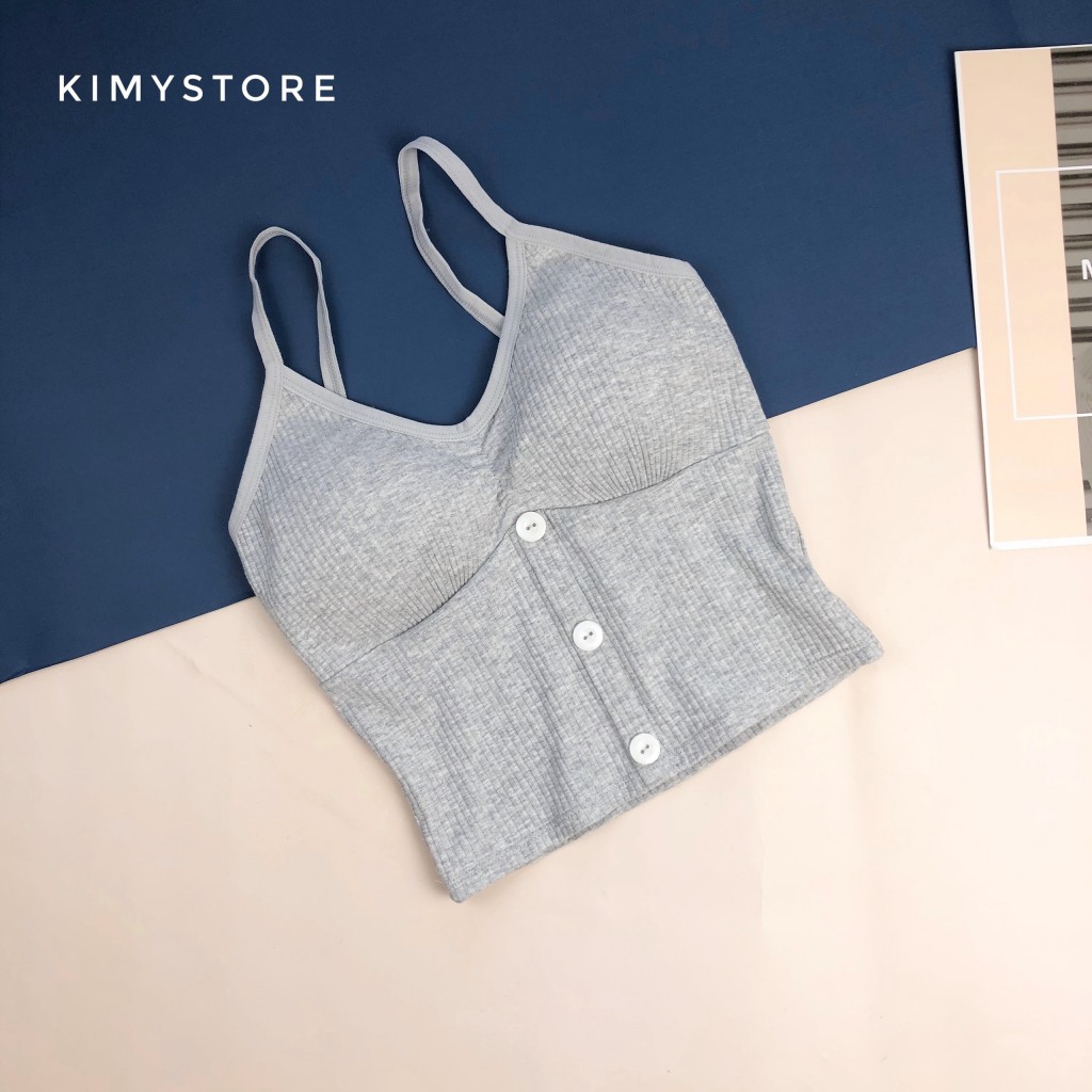 Áo hai dây, quây ngực chất len tăm mịn-Áo quây có đệm lót mỏng nâng ngực, 3 cúc | BigBuy360 - bigbuy360.vn