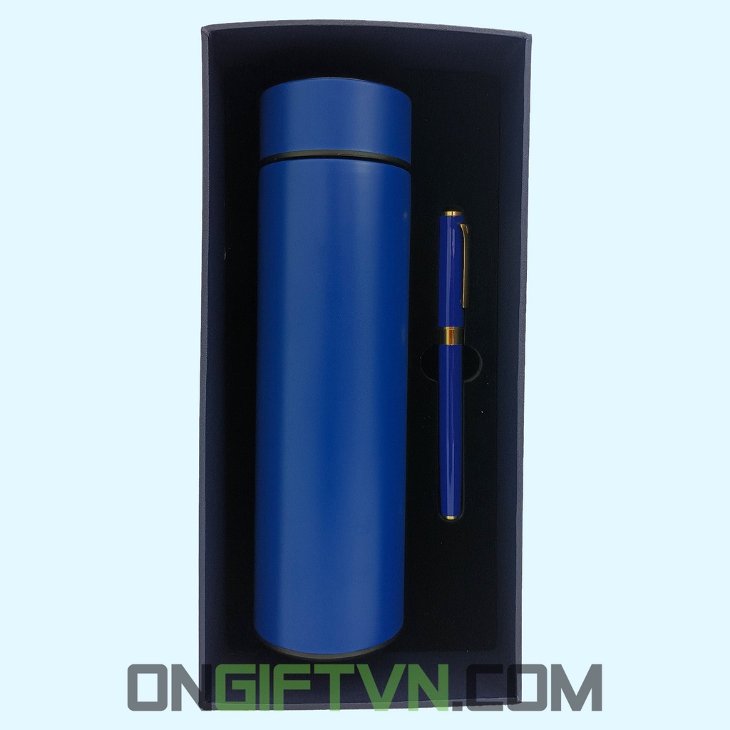 Bộ quà tặng bình giữ nhiệt nhiệt độ cao cấp 2 lớp inox 304 và bút ký kim loại cao cấp miễn phí khắc tên theo yêu cầu
