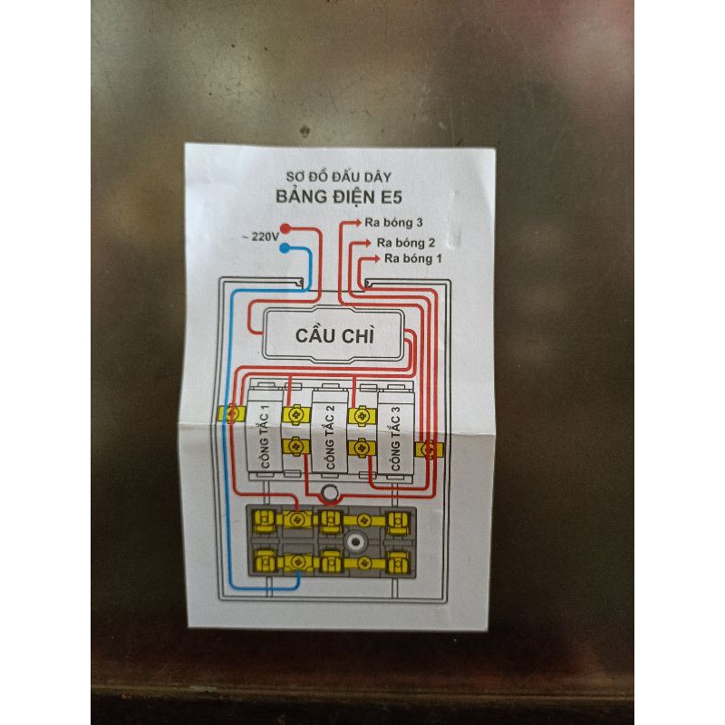 BẢNG ĐIỆN SOPOKA E5 (3 CÔNG TẮC + 1 Ổ CẮM 3 LỖ + 1 CẦU CHÌ)