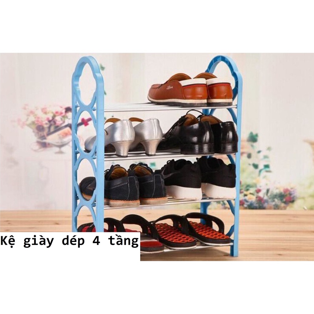 Kệ giày dép 4 tầng nhựa chắc chắn, cố định hàng loại 1