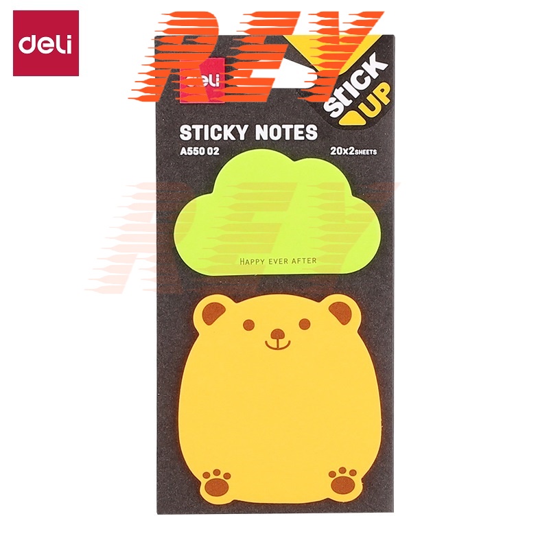 [Giao hỏa tốc] COMBO 2 xấp giấy ghi ghú hình cute DELI Sticky Notes - A55002