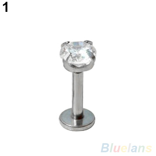 Bộ 2 Khuyên Xỏ Cơ Thể / Môi / Tai / Lưỡi Đính Đá Zircon Thời Trang