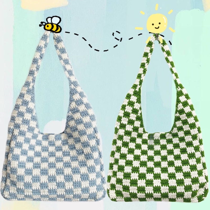 CHECKERED TOTEBAG. ĐEO VAI HOẶC ĐEO CHÉO