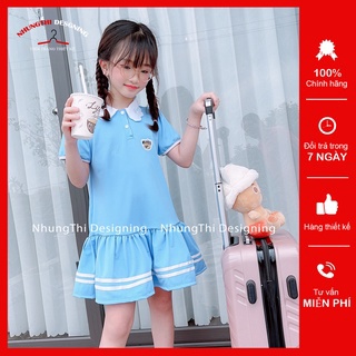 Váy polo đuôi cá bé gái, đầm polo bé gái size đại nhungthi desgning từ 10 đến 33kg