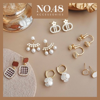 Khuyên tai bông tai mạ vàng chuôi bạc s925 nhiều mẫu NO.48 ACCESSORIES (ảnh thật)