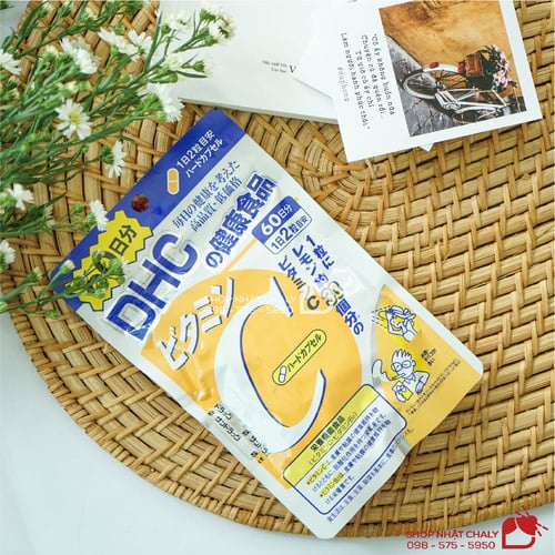Viên uống vitamin C DHC nội địa Nhật giảm thâm sạm, làm sáng da, ngừa mụn và tăng đề kháng 120 viên