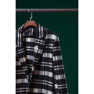 ÁO KHOÁC DẠ KẺ CARO ĐEN TRẮNG