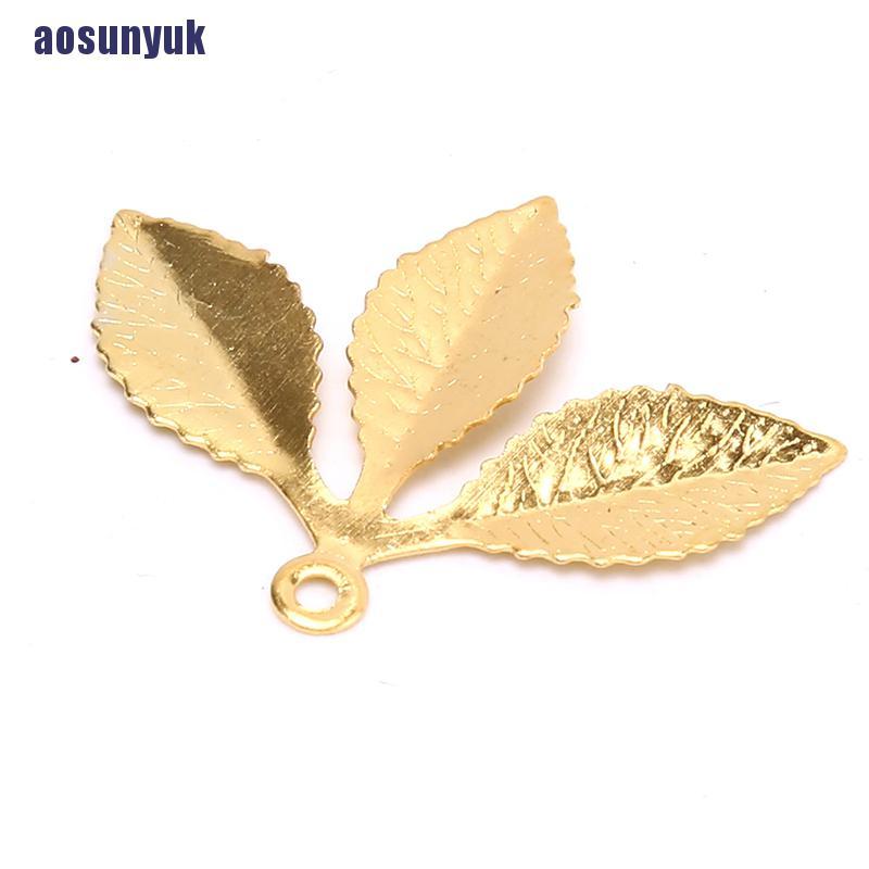 Set 50 đầu nối lá cây bằng kim loại phong cách cổ điển