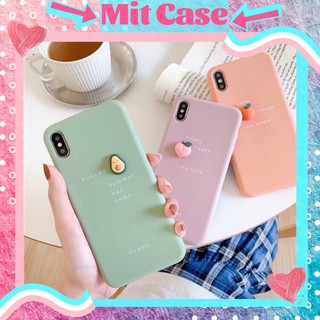 Ốp lưng iPhone Hình Trái Cây Nổi 3D Cam Bơ Đào Cute Chất Lì TPU Mềm IP6 6plus 7plus 8plus x xs max 11 pro max