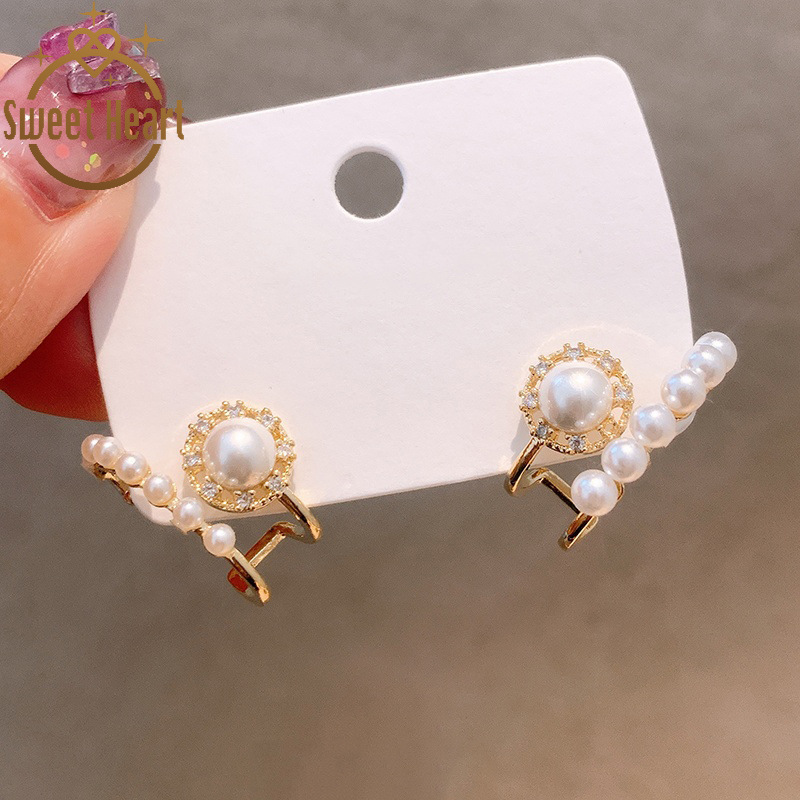 Korean Earrings for Women Fashion Ear Jewelry Pearl Ear Clip