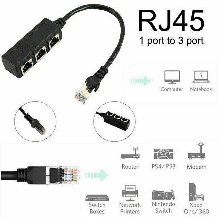 Bộ Chia Cổng Mạng LAN RJ45 1 Sang 3 Cổng - Bộ Chia Cổng Mạng