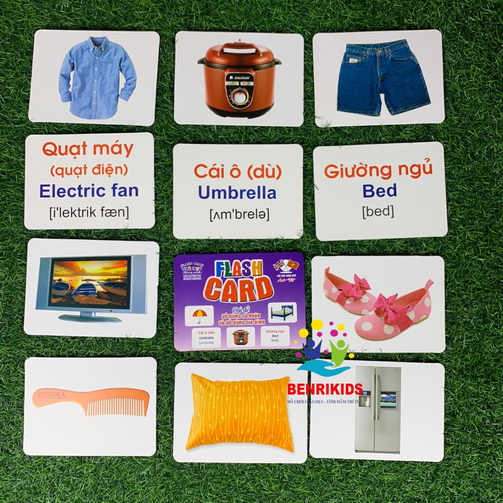 Combo 5 Thẻ Học Flashcard Song Ngữ Chủ Đề Đa Dạng Có Kèm Hình Ảnh Minh Họa Sắc Nét Cho Bé