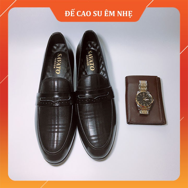 Giày lười công sở nam [DA BÒ THẬT 100%-CÓ VIDEO] Giày lười đế cao hot trend 2020  | BigBuy360 - bigbuy360.vn