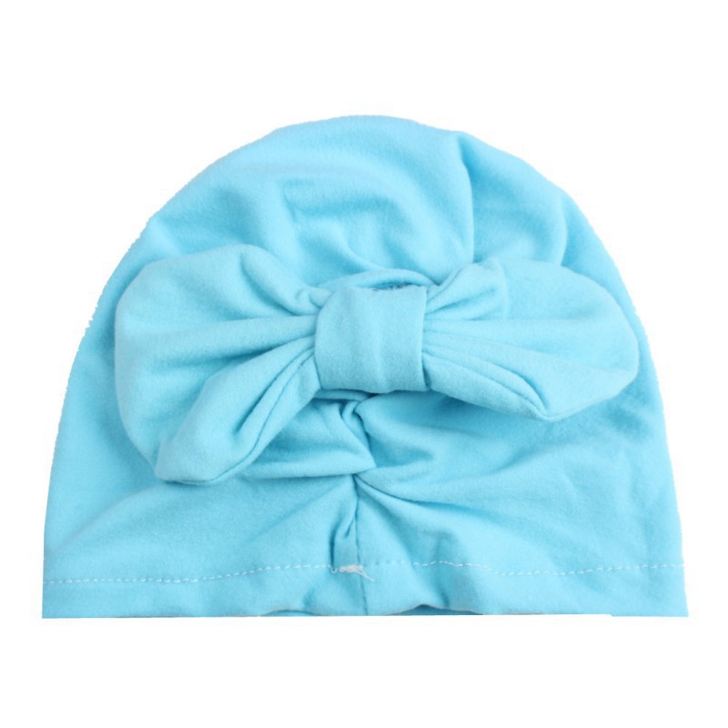 Nón trùm màu trơn thắt nơ xinh xắn cho bé gái