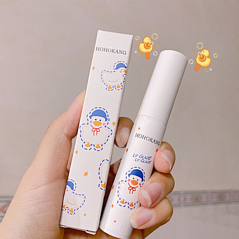 [Hàng mới về] Son bóng trang điểm nhiều màu thời trang họa tiết vịt dễ thương