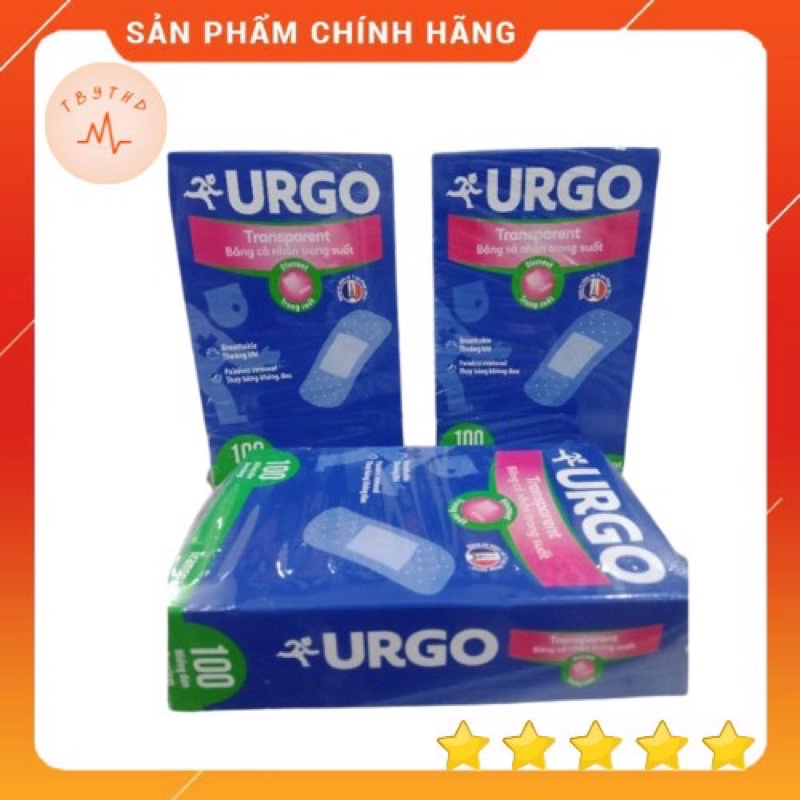 Băng dán urgo trong suốt băng dính urgo dán vết thương hộp 100 miếng