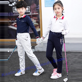 Áo polo tay dài màu sắc tương phản thời trang cho bé trai và gái