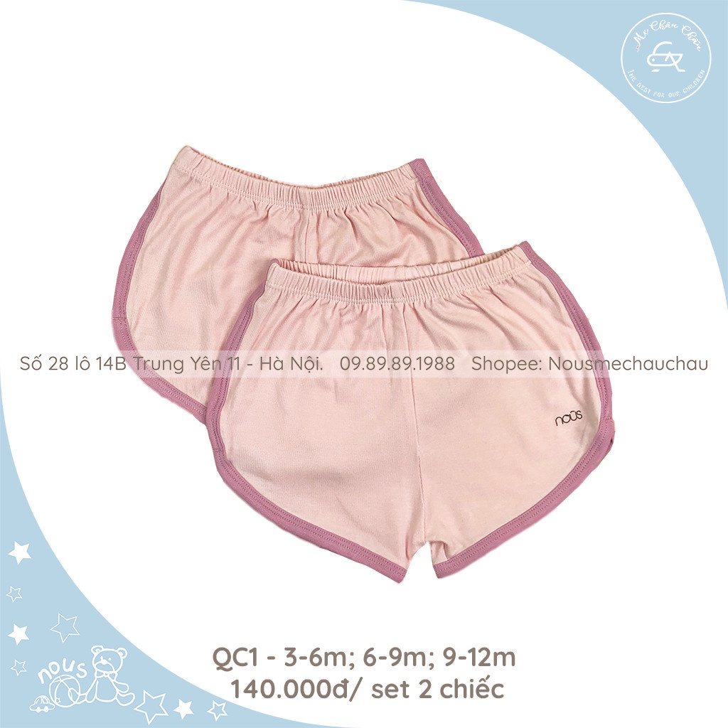 Bộ 2 Quần Cộc Petit Hồng Đào Nhạt NOUS