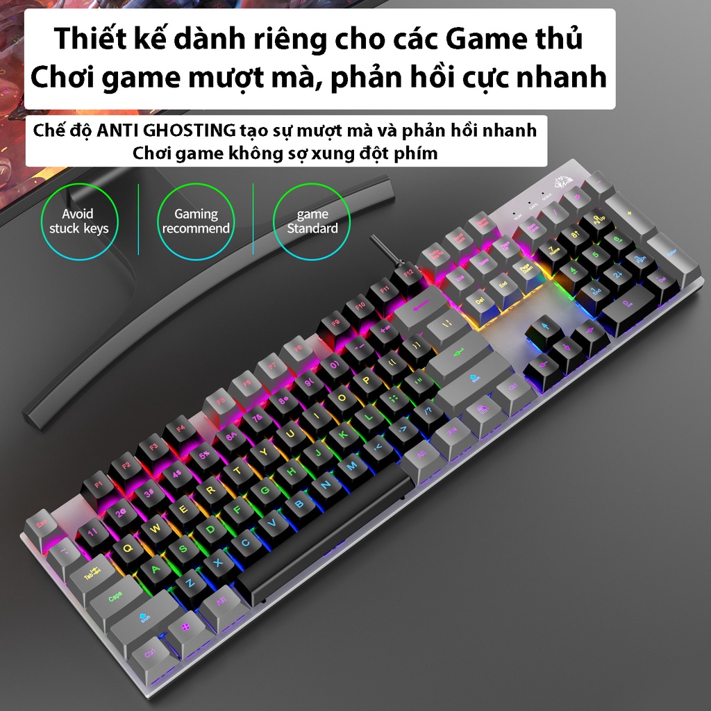 Bàn phím cơ Coputa bàn phím máy tính laptop Gaming có dây Full LED K1