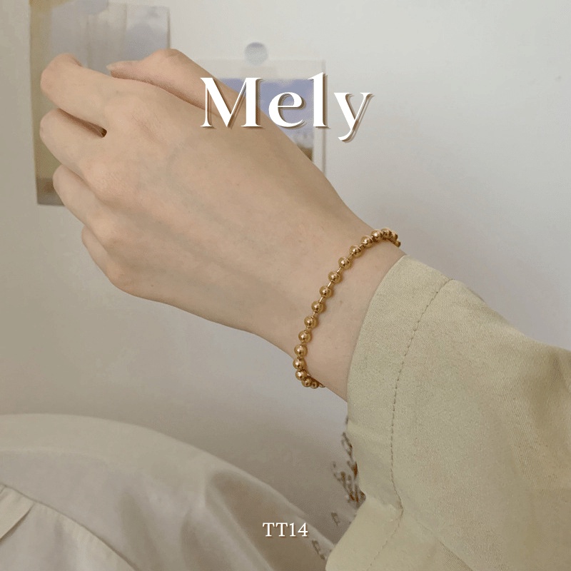 [KHÔNG ĐEN GỈ] Vòng tay Titan hạt bi phong cách unisex đơn giản basic Mely TT14