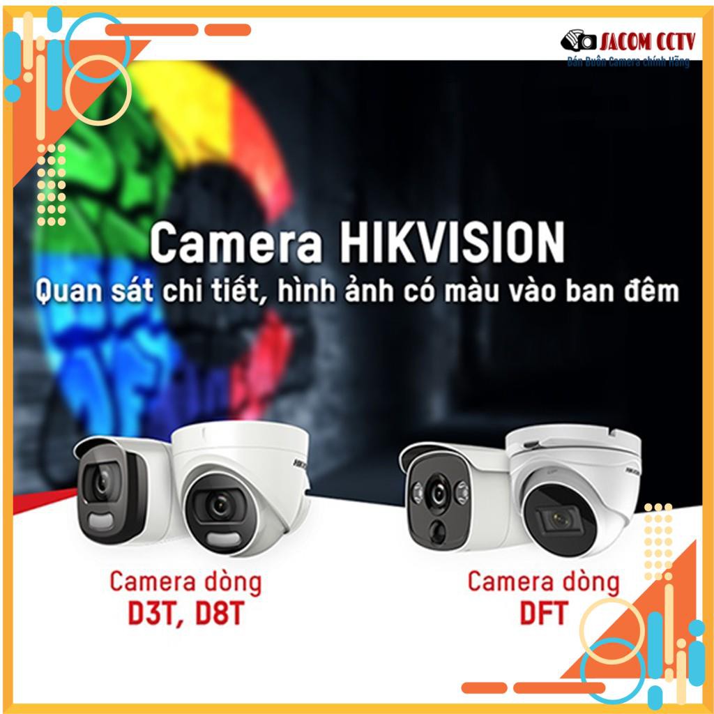 {CÓ MÀU BAN ĐÊM + MIC} Camera Hikvision bán cầu có màu ban đêm, tích hợp Micro thu âm, chống ngược sáng thực 130db