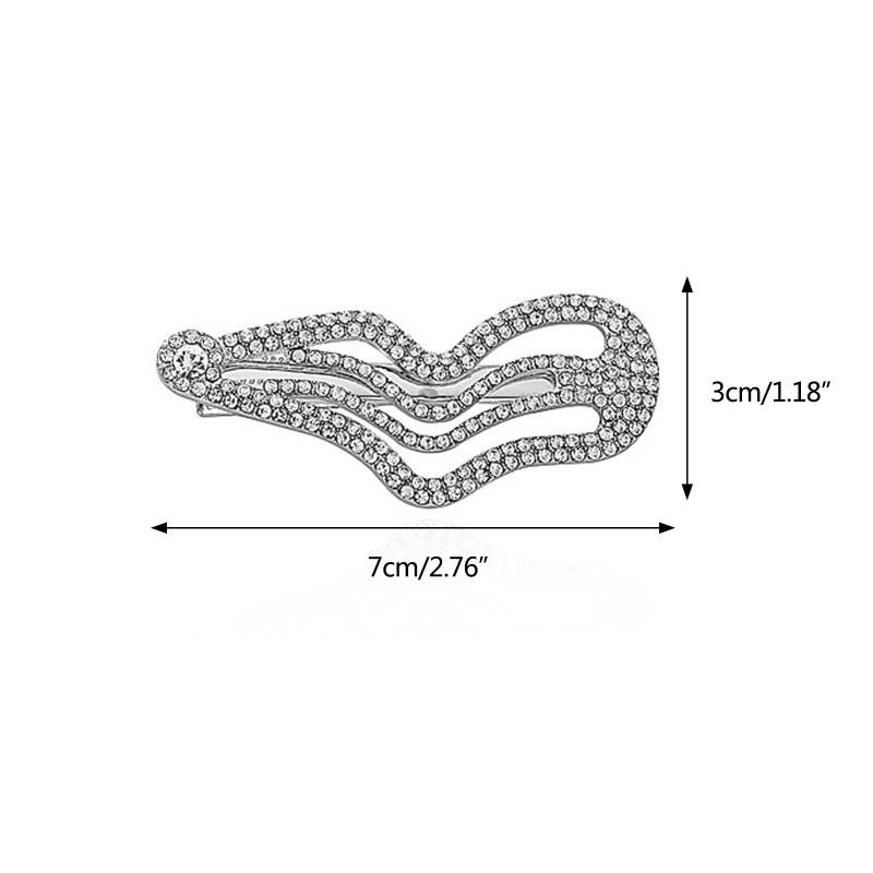 Kẹp Tóc Gợn Sóng Đính Đá Thời Trang