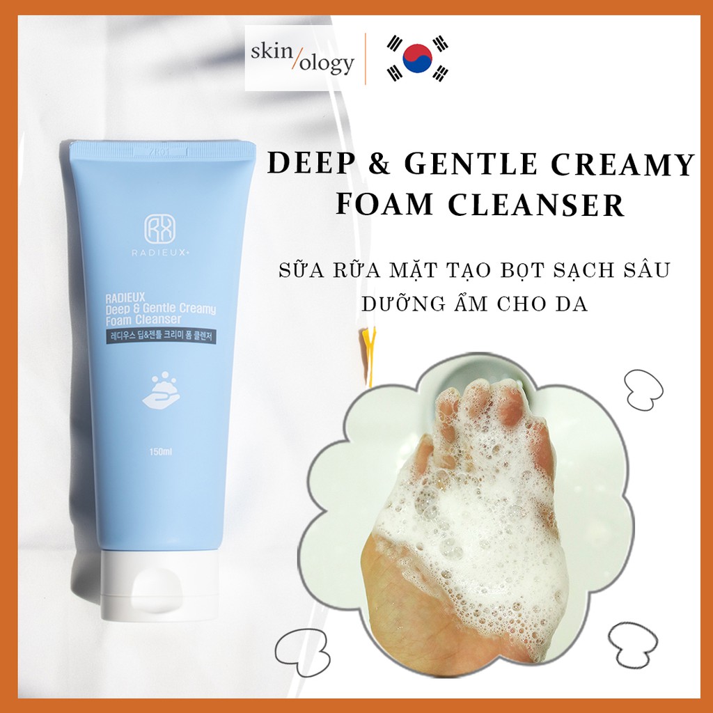 SỮA RỬA MẶT RADIEUX Deep & Gentle Creamy Foam Cleanser