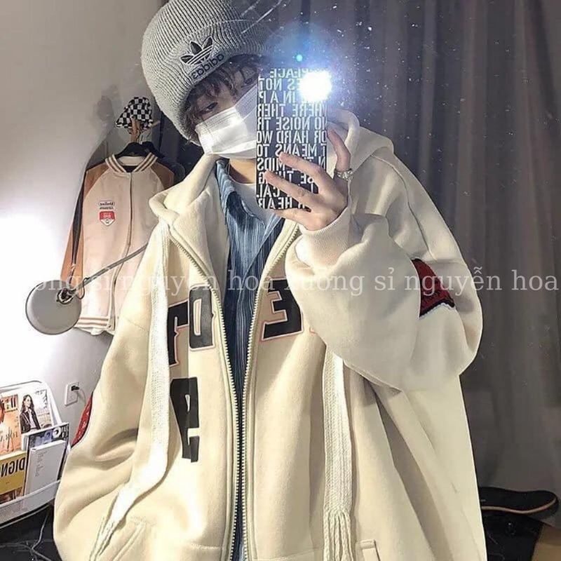 Áo Khoác Hoodie Nỉ nam nữ form rộng có dây kéo ,khóa kéo