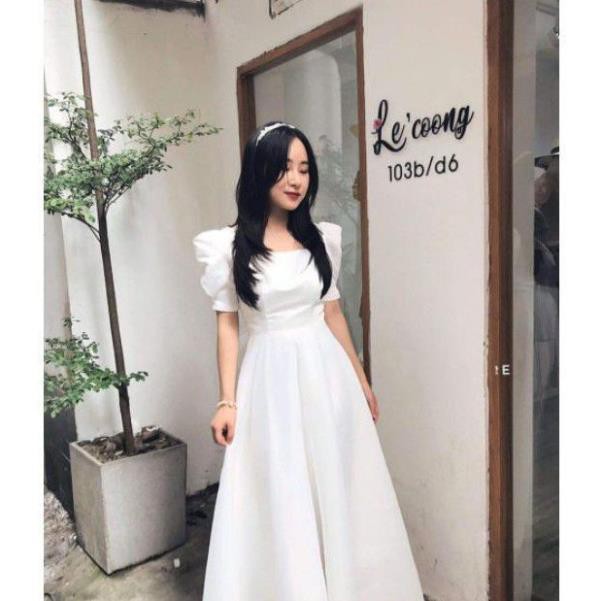 Đầm Nữ, Đầm dự tiệc trắng xòe nơ lưng Cindy Dress sang trọng V | BigBuy360 - bigbuy360.vn