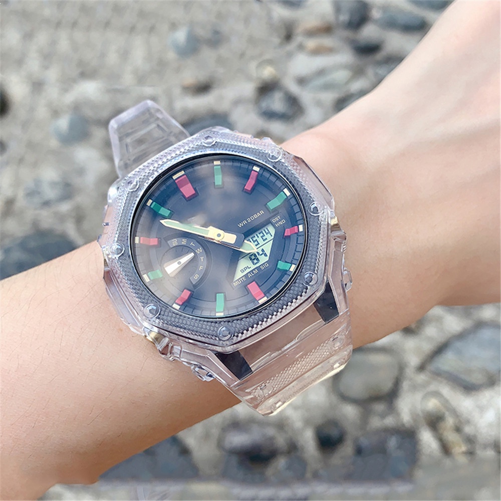 Dây đeo nhựa màu gradient cho đồng hồ casio g-shock GA 2100
