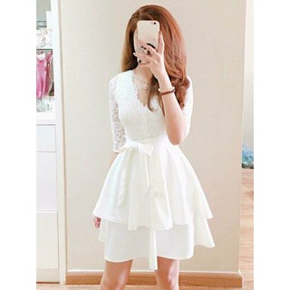 ẢNH THẬT-Đầm ren tầng tay lỡ Lachi dress - Hàng thiết kế