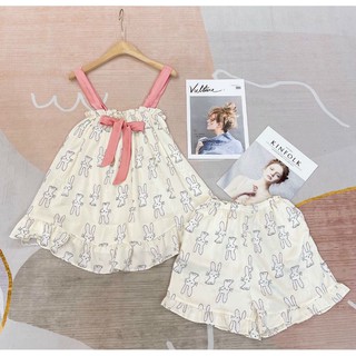 BỘ PIJAMA LỤA SATIN ĐÙI IN 3D MS 1101