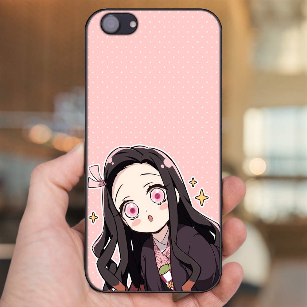 Ốp lưng Oppo F7 Youth viền đen in hình Nezuko Kimetsu no Yaiba
