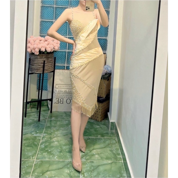 Đầm body công chúa kết cườm sang trọng TRIPBLE T DRESS - MS197Y