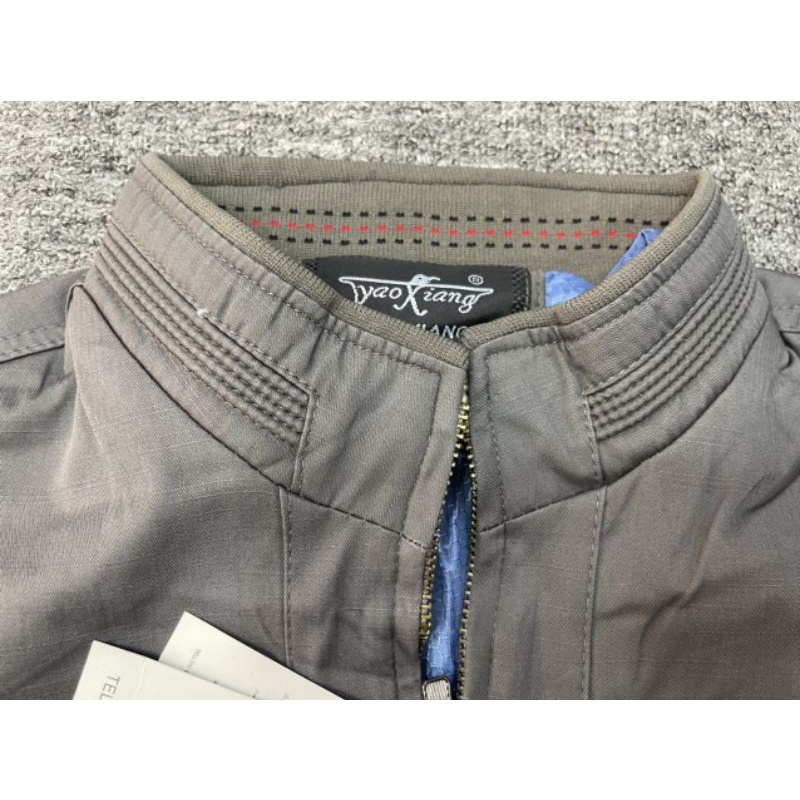 Áo khoác kaki cổ đứng trung niên hàng quảng châu cao cấp