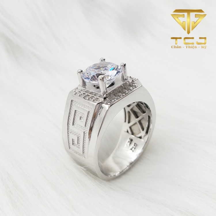 Nhẫn nam bạc ý 925 thiết kế 3D sang trọng RM0110NAM Trang sức Toàn Cầu TCJ