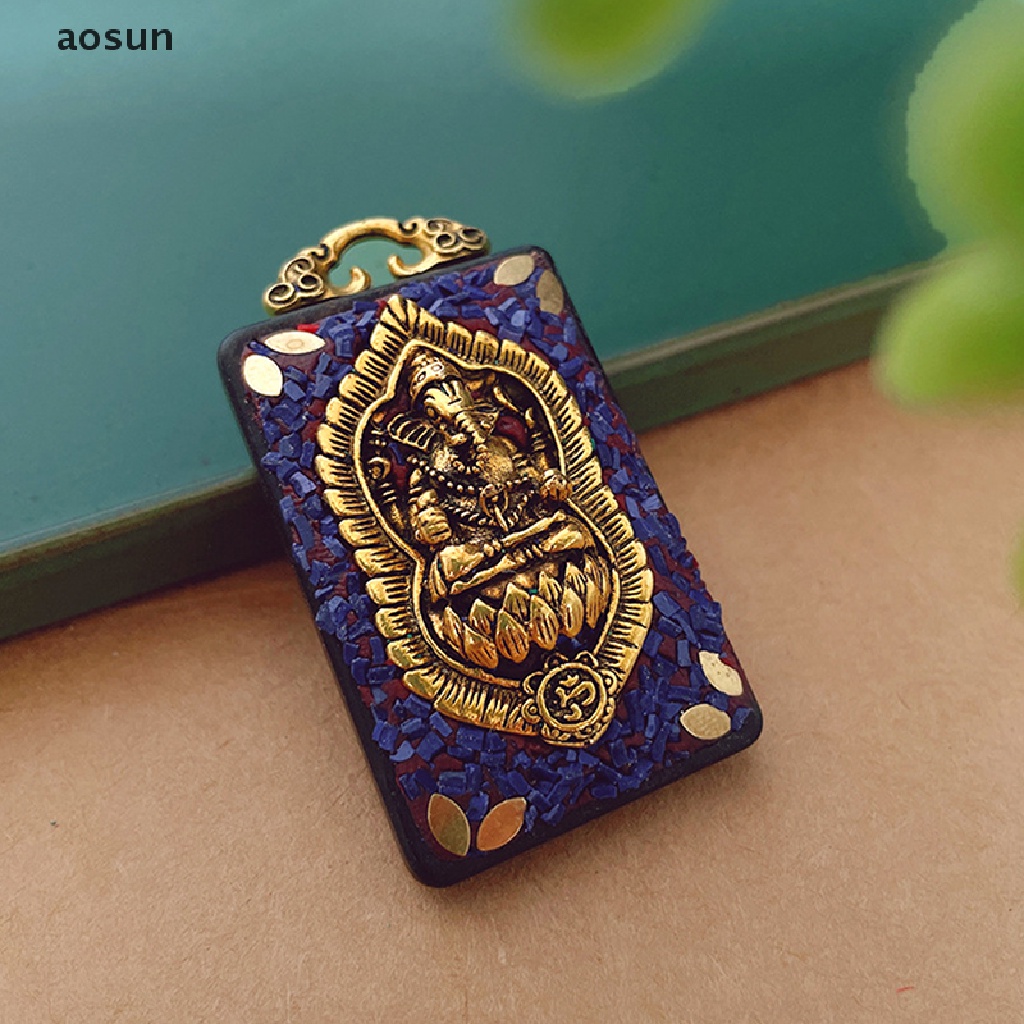 Aosun Vòng cổ Mặt Hình Tượng Phật Thượng Hải Nepal Bằng Gỗ Mun Độc Đáo