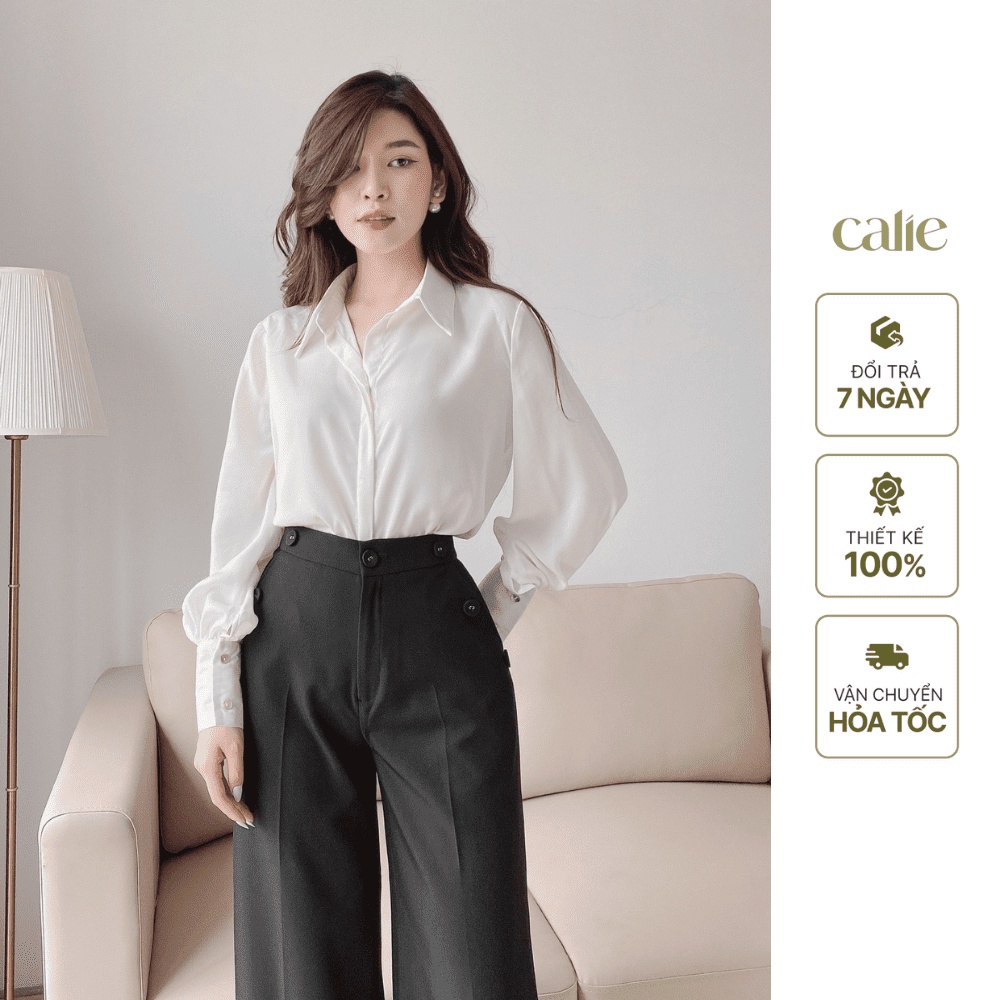 Áo sơ mi nữ công sở cổ đức chất cotton lụa ngọc chống nhăn , 7 màu cực xinh và dễ mặc Calie AS049