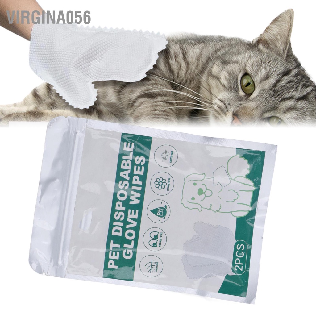 Virgina056 Găng tay chải lông cho thú cưng Khăn lau Làm đẹp Miễn phí Mát-xa làm sạch tắm chó mèo