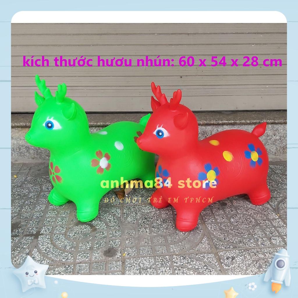 [HCM] Thú nhún bơm hơi HƯƠU cao cấp cho bé Size To 60cm - Thú Nhún Hình Hươu cho bé yêu loại dày - anhma84 store