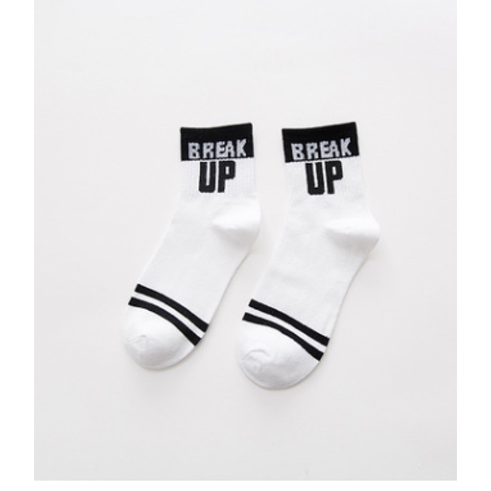 Vớ Unisex Bằng Cotton Thoải Mái Họa Tiết Chữ Sáng Tạo Phong Cách Harajuku