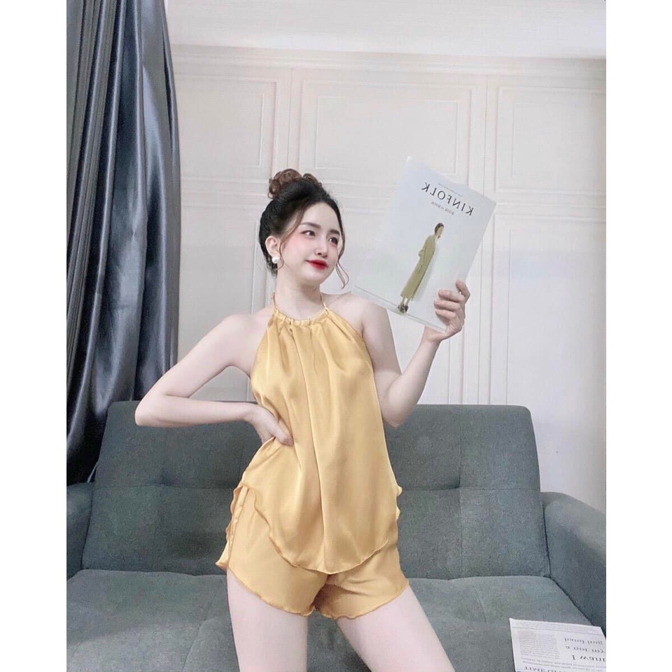 Đồ ngủ Sexy Nữ, Set Yếm Ngủ chất Latin mềm mịn quyến rũ free size dưới 58Kg | BigBuy360 - bigbuy360.vn
